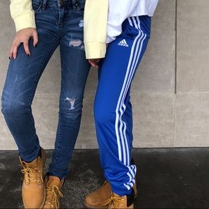 Adidas blue track pants